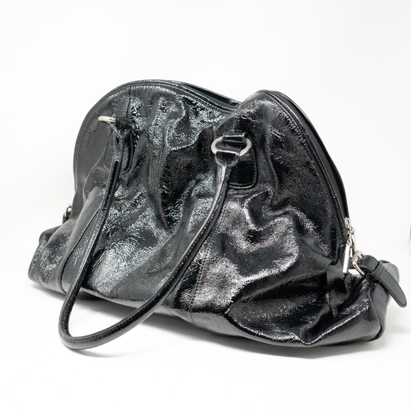 HOBO Handbags - Hobo International Patent Leather Oversize Shoulder Purse Bag Tote Black